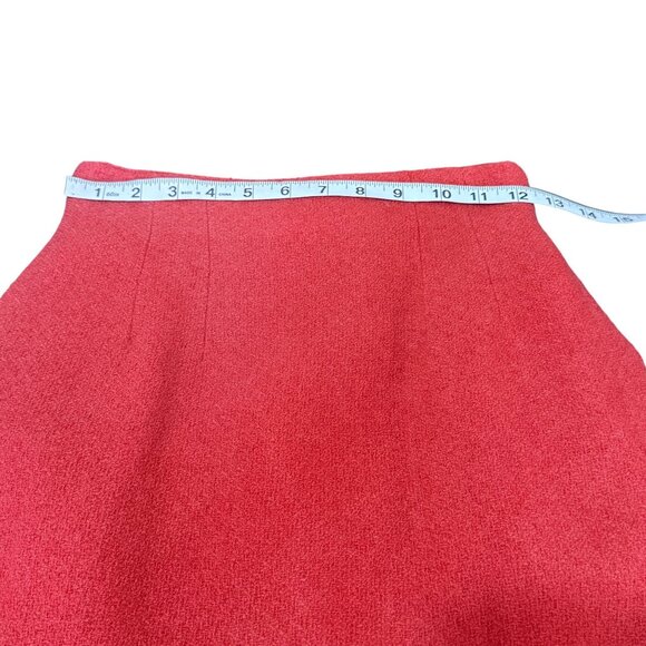 Vintage Christian Dior Womens Red Wool Skirt Suit Set 2P Jacket & Skirt USA - Picture 13 of 16